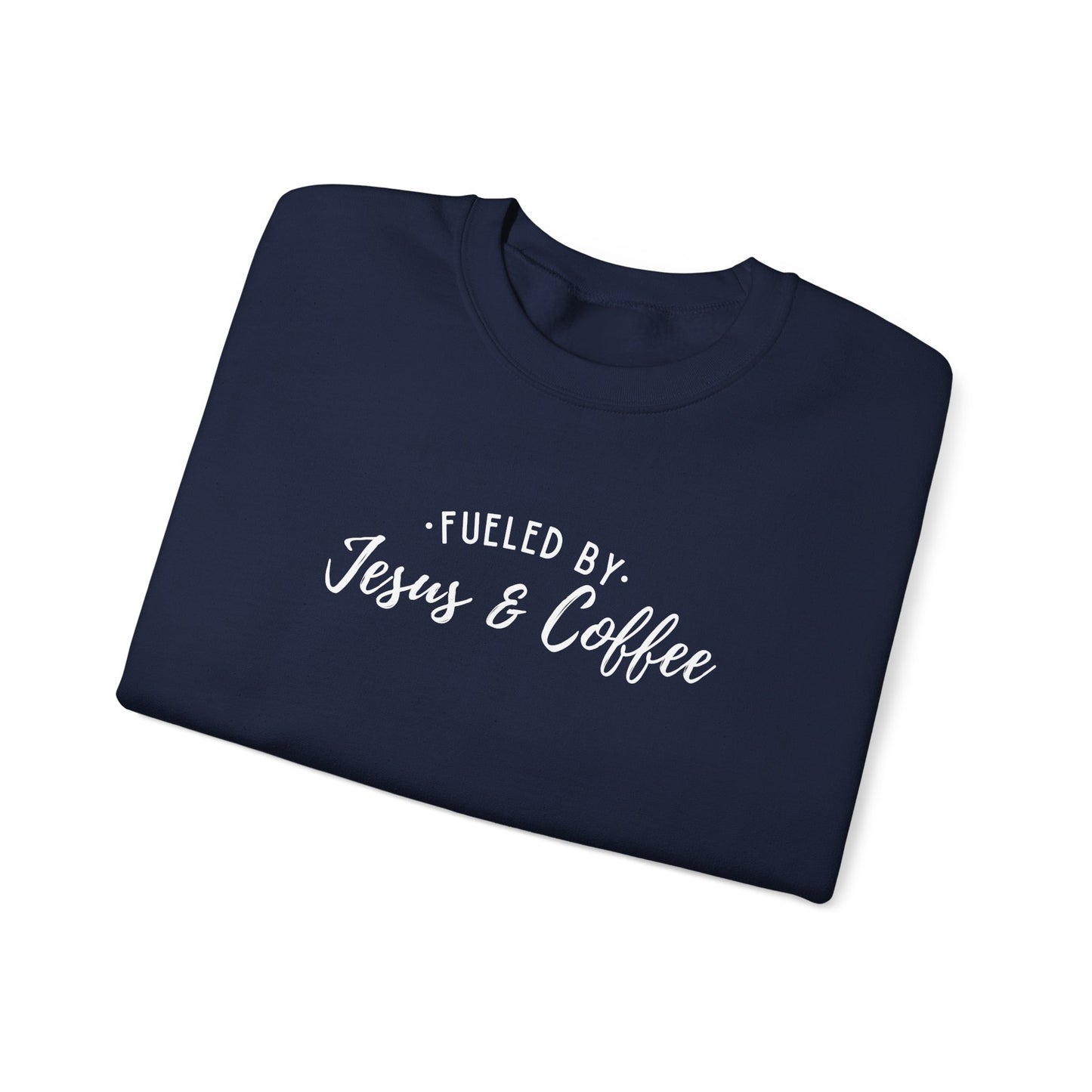 Fueled by Jesus and Coffee Faith Crewneck Sweatshirt, Jesus Crewneck, Coffee Lover Gift