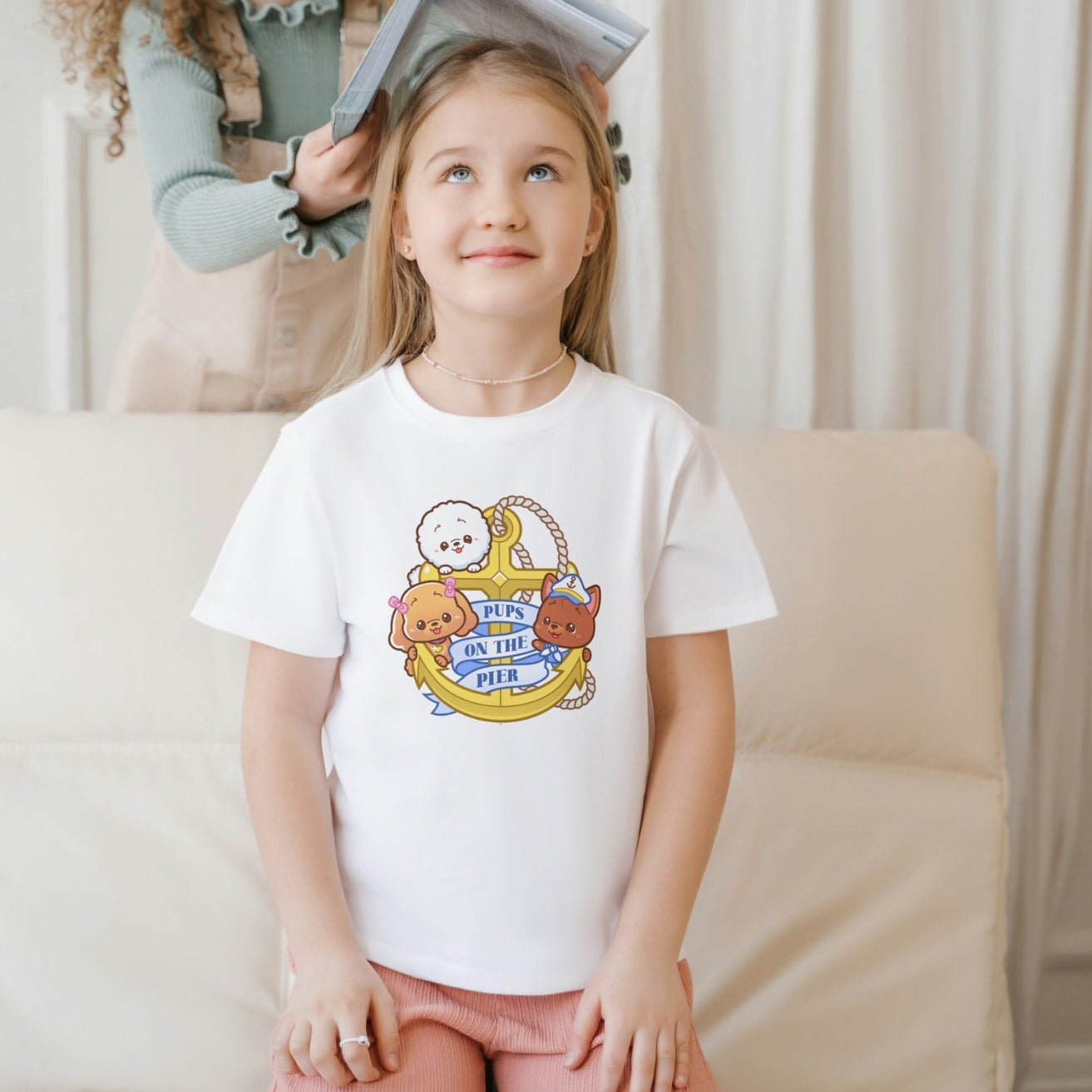 Pups On The Pier Logo Kids Tee | Dog Lover T-shirt